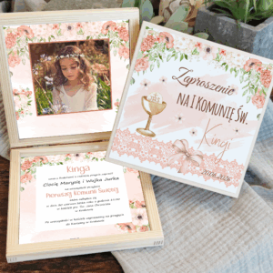 Zaproszenie na I Komunię Świętą w skrzyneczce